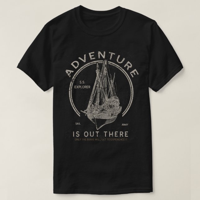 Camiseta Boat Adventure Está Lá (Frente do Design)