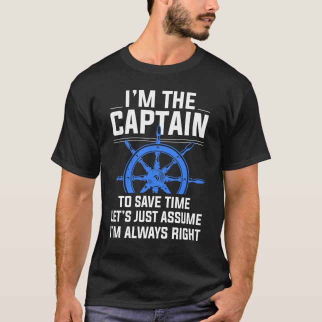 Camiseta Boat Capitão Shirt,Boat Lovers Gift,Capitão (Frente)
