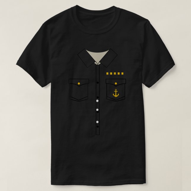 Camiseta Boat Captain Uniform Costume  (Frente do Design)