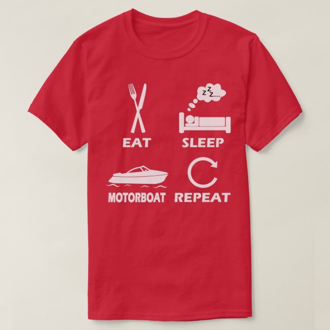 Camiseta Boat Coma Dormir Repetidamente Presente para Homen (Frente do Design)