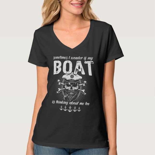 Camiseta Boat Sports Boat Captain's Hat Sailing Boat Motor  (Frente)