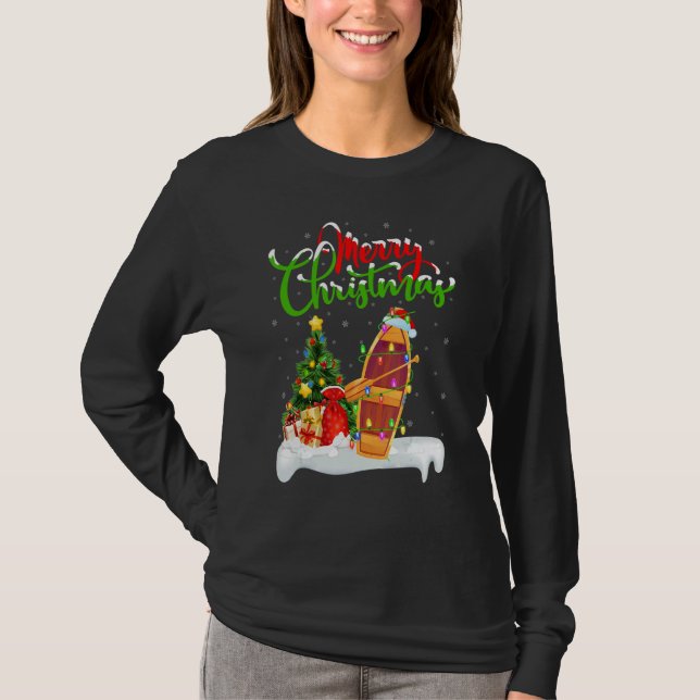 Camiseta Boat   Xmas Decorations Santa Boat Christmas (Frente)