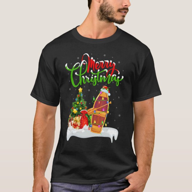 Camiseta Boat   Xmas Decorations Santa Boat Christmas (Frente)