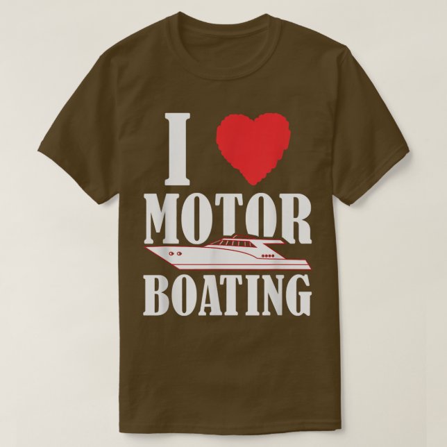 Camiseta Boater I Love Motor Barco Funny Barco Boi Ca (Frente do Design)