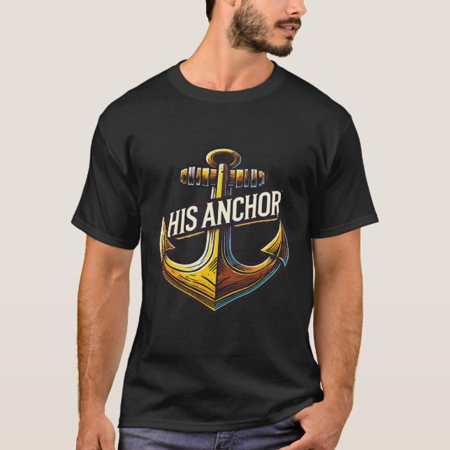 Camiseta Boating Husband His Anchor Women Matching Couple  (Frente)