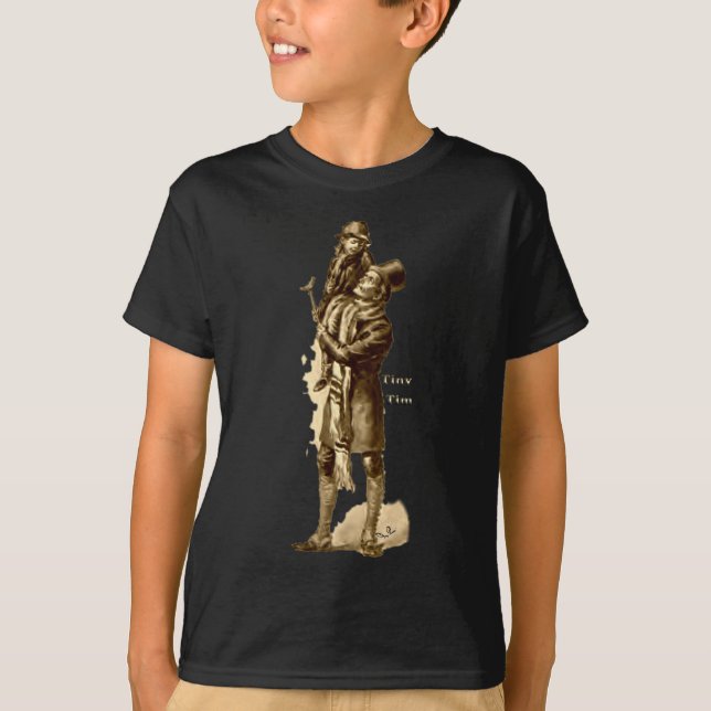 Camiseta Bob Cratchit e canção de natal minúscula do Natal (Frente)