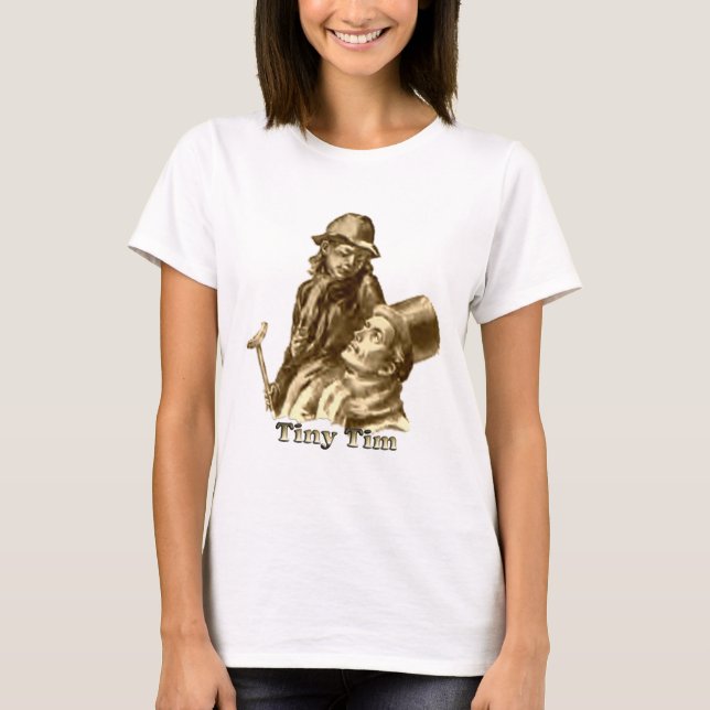 Camiseta Bob Cratchit e Tiny Tim Christmas Carol (Frente)