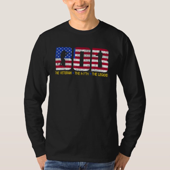 Camiseta Bob The Veteran The Myth The Legend Shirt Fathers  (Frente)