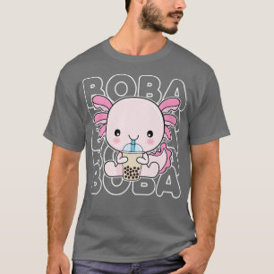 Camiseta Boba Bubble milk Tea Cute Anime Kawaii Axolotl Tee