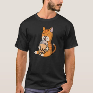 Camiseta Boba Bubble Milk Tea Ginger Cat Pet