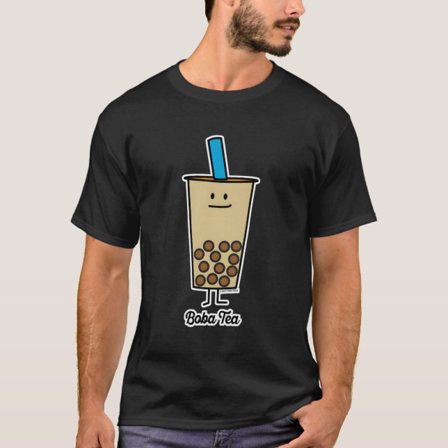 Camiseta Boba Bubble Pearl milk Tea Tapioca Balls Com Stra (Frente)