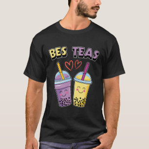 Camiseta Boba Bubble Tea Bes Teas Kawaii Bestie Roxo