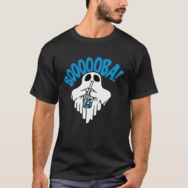 Camiseta Boba Bubble Tea drinking Ghost  Boooooba Cool Hall (Frente)