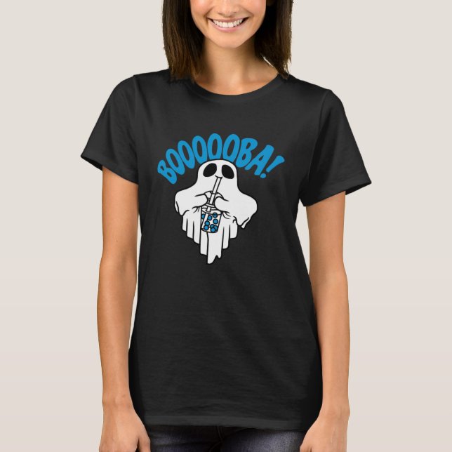 Camiseta Boba Bubble Tea drinking Ghost  Boooooba Cool Hall (Frente)