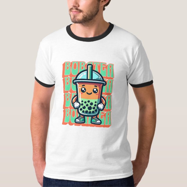 Camiseta Boba Bubble Tea Kawaii Cute Cartoon (Frente)