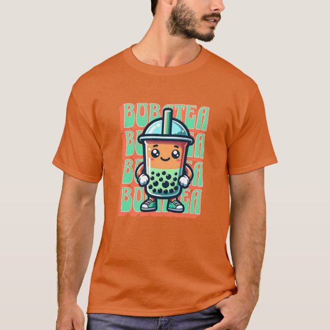 Camiseta Boba Bubble Tea Kawaii Cute Cartoon (Frente)