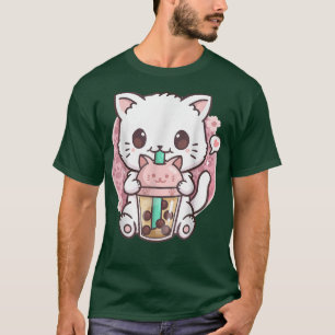 Camiseta Boba Cat Boba Tea Bubble Tea Kawaii Anime Cat Kawa