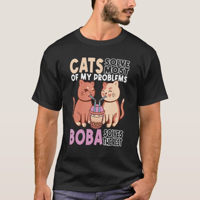 Camiseta Boba Cat Boba Tea Cat (Frente)