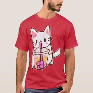Camiseta Boba Cat Bubble Tea Anime Neko Kawaii 111
