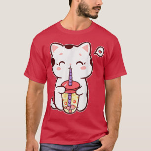 Camiseta Boba Cat Bubble Tea Anime Neko Kawaii 238