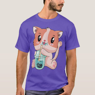 Camiseta Boba Cat Tea Bubble Tea Anime Kawaii Neko Kids Tea