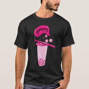 Camiseta boba chá bble leite matcha chá chá rosa amante de 
