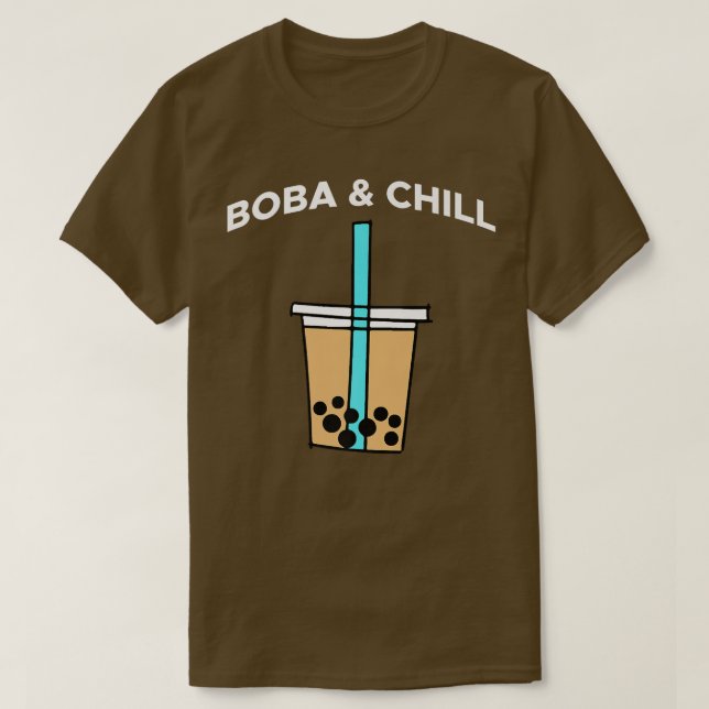 Camiseta Boba & Chill Bubble Tea Premium  (Frente do Design)