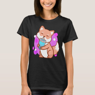 Camiseta Boba Cute Fox Bubble Tea Neko Girls Gift