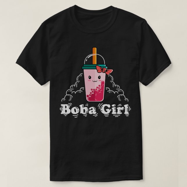 Camiseta Boba Girl Eu adoro leite Boba Tea Bubble Bebe Milk (Frente do Design)
