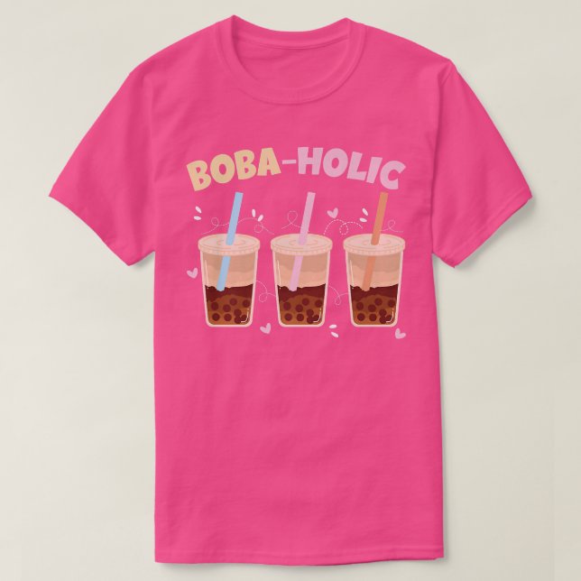 Camiseta Boba Holic Bubble Tea Premium (Frente do Design)