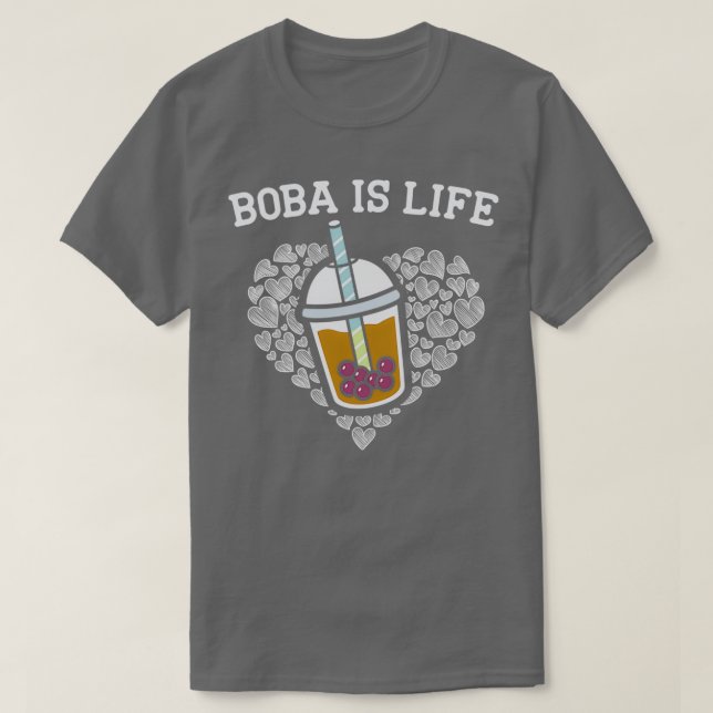 Camiseta Boba Is Life Bubble Tea Drinker Tapioca — Bebida L (Frente do Design)