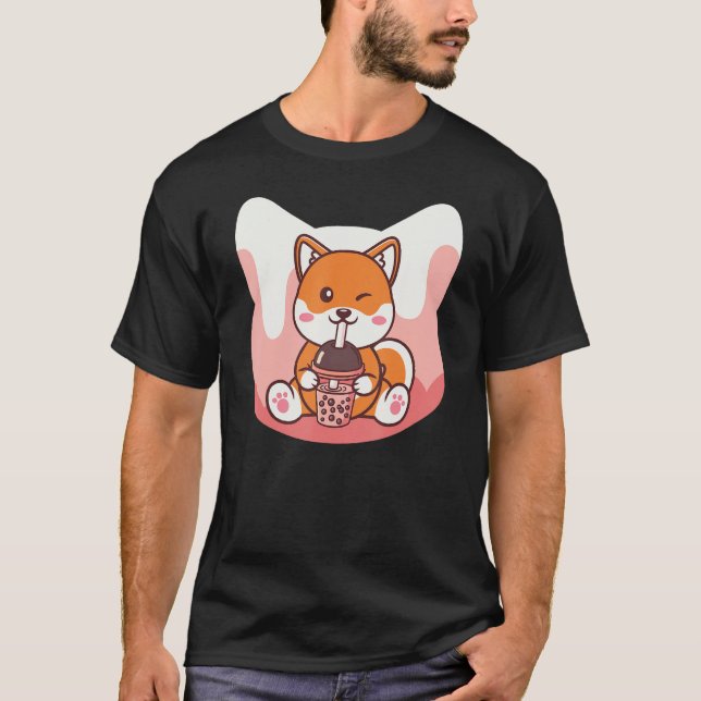 Camiseta Boba Milk and Corgi Dog (Frente)