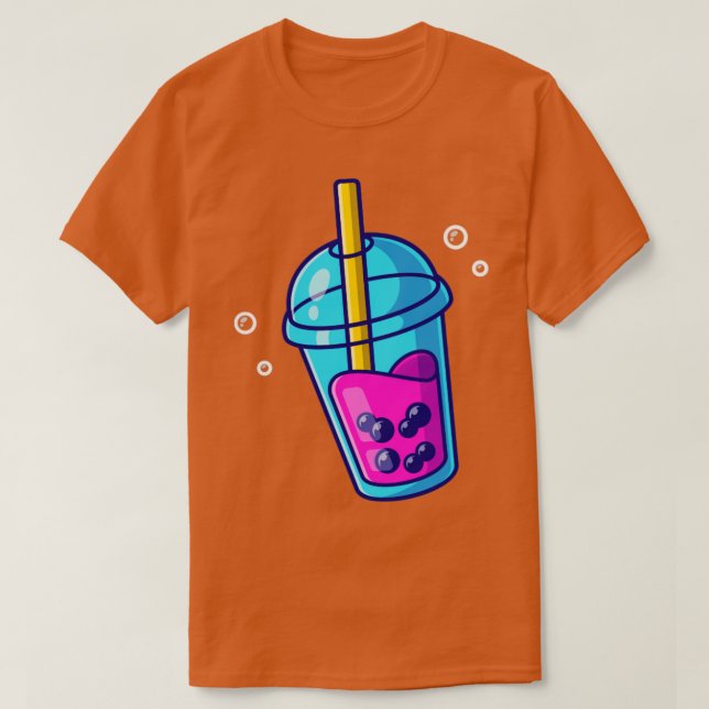 Camiseta Boba Milk Tea Cartoon (Frente do Design)