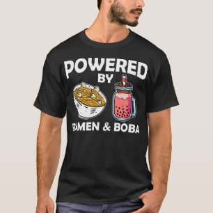 Camiseta Boba Milk Tea Powered By Ramen & Boba Kawaii Teen 