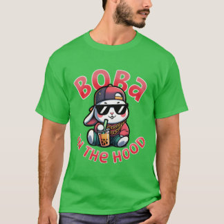 Camiseta Boba no Hood Cool 90s Hip Hop Bubbleea Rab retrô