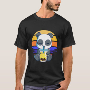 Camiseta Boba Panda Bebendo Tea Bubble Kawaii Anime Japane