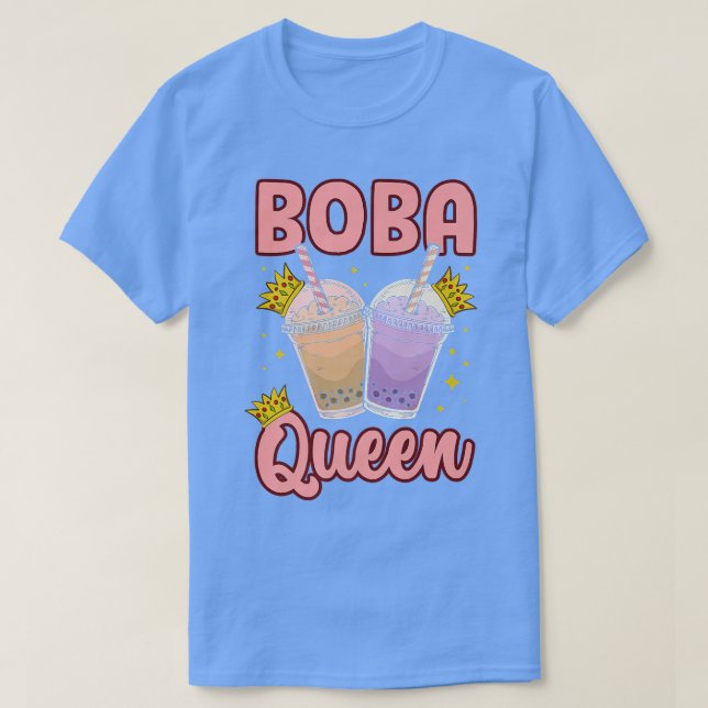 Camiseta Boba Queen Graphic Tea Lover Tea Drinker Tea Brewi (Frente do Design)