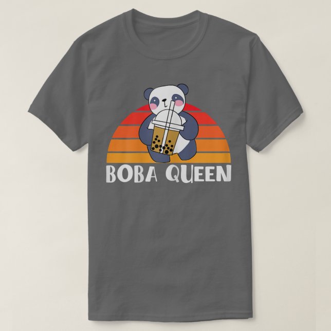 Camiseta Boba Queen Panda Bear Bubble Tea Partner Look 132 (Frente do Design)