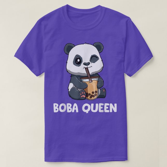 Camiseta Boba Queen PandasFunny Boba Tea (Frente do Design)