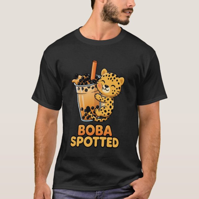 Camiseta Boba Spotted Cute Leopard Cheetah Hugging Bubble M (Frente)