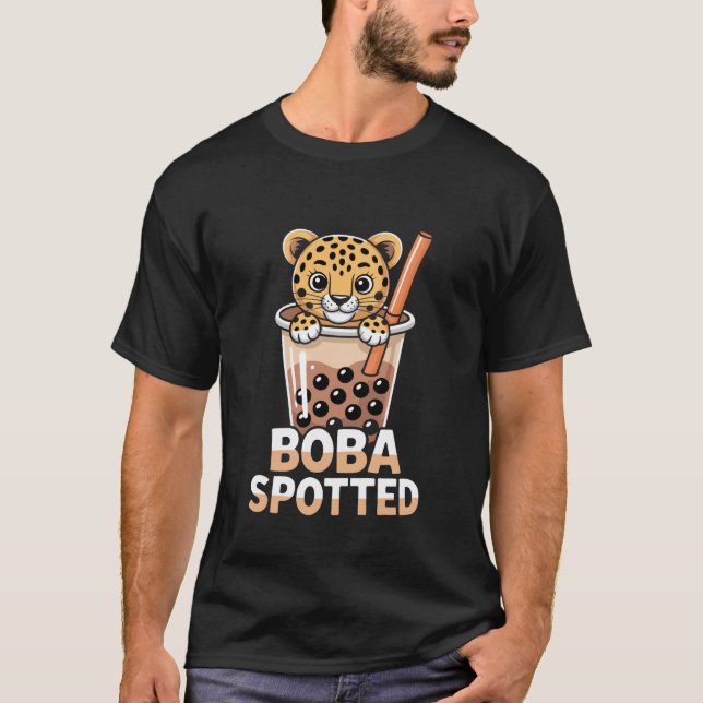 Camiseta Boba Spotted Funny Bubble Tea Leopard Cub (Frente)