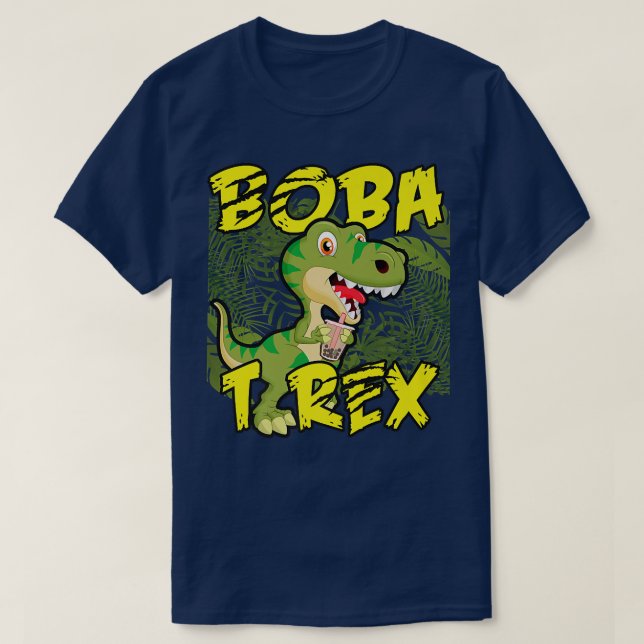 Camiseta Boba T-Rex Funny Bubble Tea Dinosaur  265 (Frente do Design)