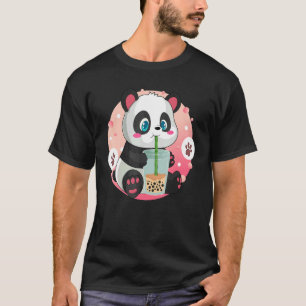 Camiseta Boba Tapioca Pérolas Bolhas Leite Tea Beber Panda 