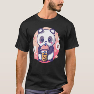 Camiseta Boba Tapioca Pérolas Bolhas Leite Tea Beber Panda