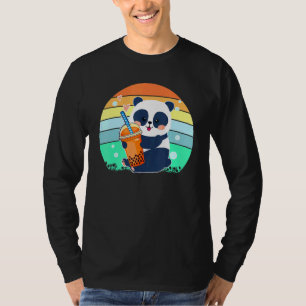 Camiseta Boba Tapioca Pérolas Bolhas Leite Tea Beber Panda