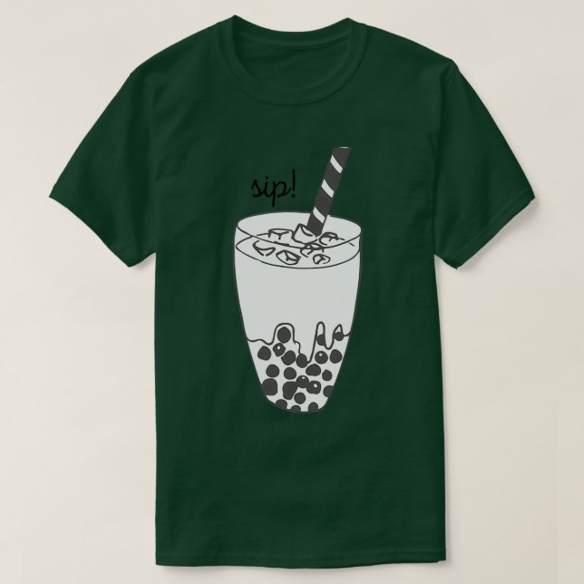 Camiseta Boba Tea Black and White (Frente do Design)