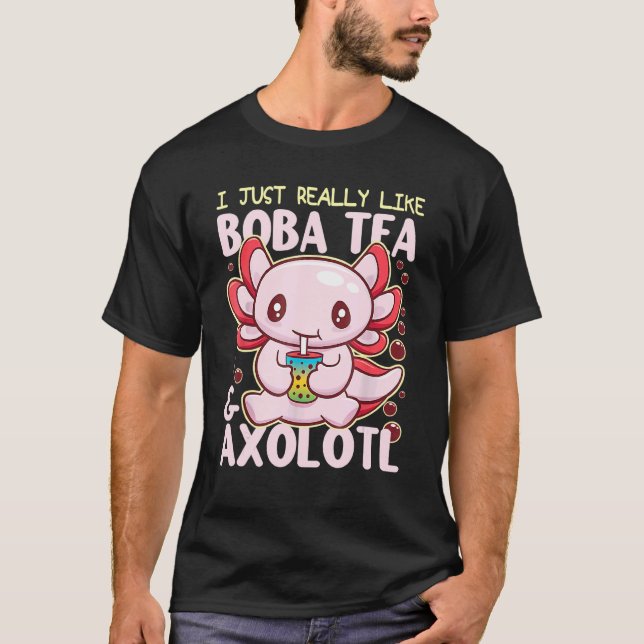 Camiseta Boba Tea Bubble Tea Axolotl  Axolotl (Frente)