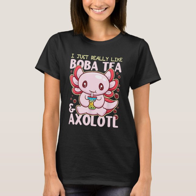 Camiseta Boba Tea Bubble Tea Axolotl  Axolotl (Frente)