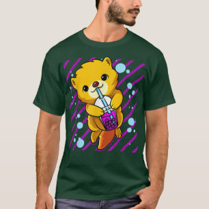 Camiseta Boba Tea Bubble Tea Cute Kawaii Otter Para Pearl T