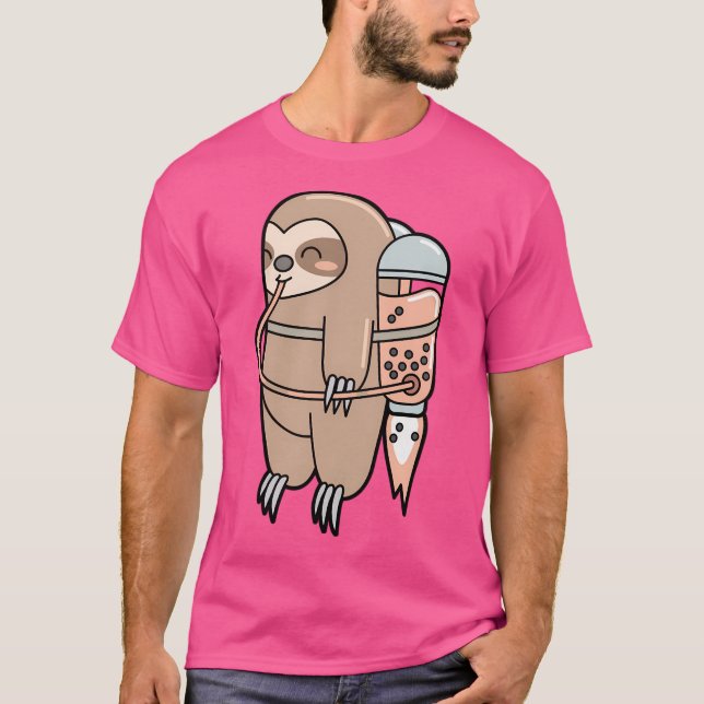 Camiseta Boba Tea Bubble Tea Cute Kawaii Sloth (Frente)